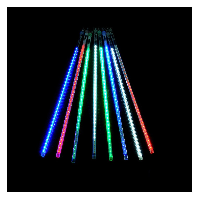 Χριστουγεννιάτικη LED βροχή μετεωριτών 8 τεμάχια x 50cm Πολύχρωμο Rgb